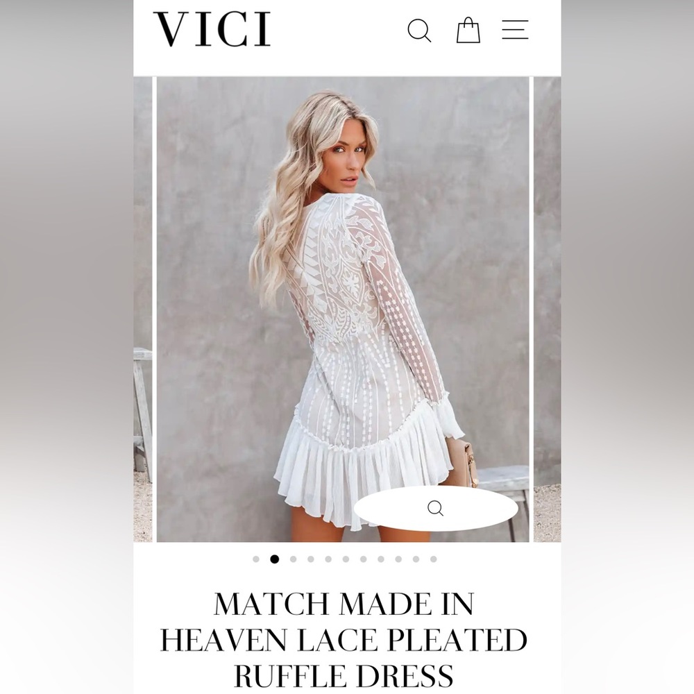 VICI White Ruffle Mini Dress - Picture 2 of 4